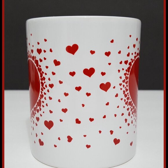 NEW Lots of Hearts Valentine's Love Mug 12 OZ Ceramic - Picture 4 of 6